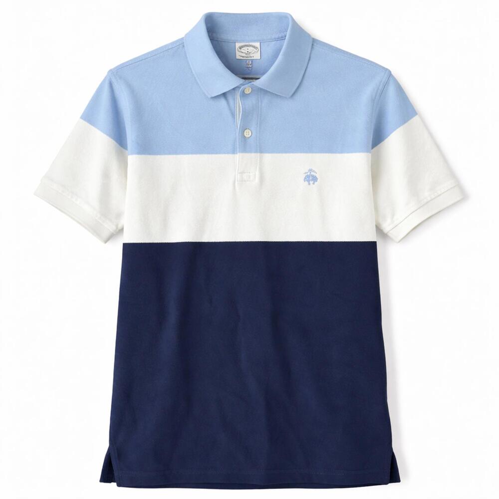 Brooks Brothers 346 Slim Fit Polo Shirt S Blue Colorblock